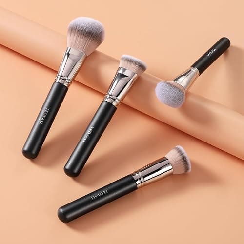 TEOYALL Domed Foundation Brush, Soft Dense Synthetic Bristles Blending Brush for Liquid Cream Foundation Bronzer Contour thumbnail 7