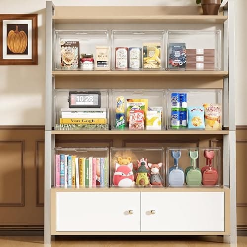 MSHOMELY Clear Acrylic Display Case, Stackable Plastic Storage Bins with Lids, Large Display Box with Magnetic Lid Clear Storage Container Dustproof Showcase for Collectibles, Figures, 1 Pack thumbnail 2