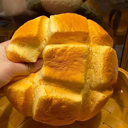 7 Inch Jumbo Bread Squishy, Slow Rising Squishy Toys - Stress Relief Squeeze Toys for Adults, Sticky Food Squishies, Foam Sensory Fidget Toy for Desk (Yellow) thumbnail 4