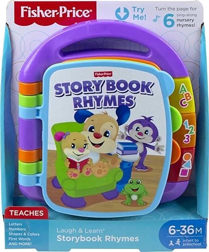 Fisher-Price Baby Learning Toy Laugh & Learn Storybook Rhymes Musical Book with Lights & Sounds for Infants Ages 6+ Months (Amazon Exclusive) thumbnail 6