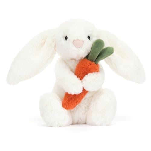 Jellycat Bashful Carrot Bunny Stuffed Animal, Small 7 inches - Rabbit & Bunny Plush Toy - Classic Children's Gift - Carrot thumbnail 5