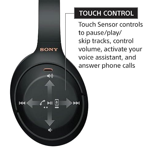 Sony WH-1000XM4 Wireless Premium Noise Canceling Overhead Headphones with Mic for Phone-Call and Alexa Voice Control, Black WH1000XM4 thumbnail 6