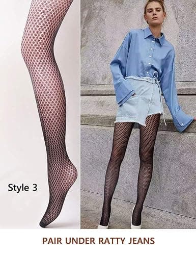 VERO MONTE Women Patterned Fishnet Tights Black Fishnets Net Stockings Pantyhose thumbnail 4
