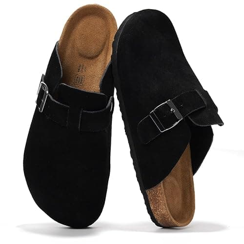 Project Cloud Mens Clogs - 100% Full Grain Genuine Leather Memory Foam Clogs for Men Arch Support Cork Footbed - Non Slip Platform Mules (Brooklyn) - Image 1