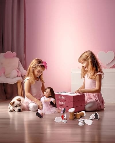 Prollete 18 inch Doll Shoes - 7 Pairs with Gift Box thumbnail 4