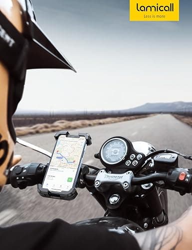 Lamicall Motorcycle Phone Mount, Bike Phone Holder - [Metal Lock] Upgrade Quick Install Handlebar Clip for Bicycle Scooter, Cell Phone Clamp for iPhone 17 16 15 Pro Max, Galaxy, 4.7-6.8" Phones thumbnail 7