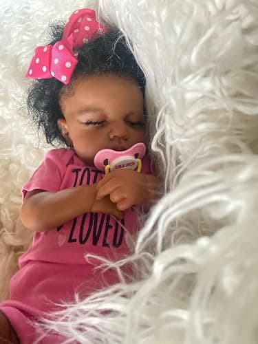 Anano African American Reborn Baby Dolls Black Girl 20 Inch Biracial Silicone Baby Doll Full Body Waterproof Lifelike Newborn Babys Realistsic Silicone Babys Doll Can Be Into Water thumbnail 8