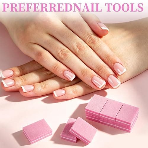 UUDYIGE Mini Nail Buffer Block: 45 Pack 100/180 Grit Sponge Files Pink | Acrylic, Gel and Natural Nails, Shape, Smooth and Prep Surfaces for Home, Salon and Travel Manicures thumbnail 5