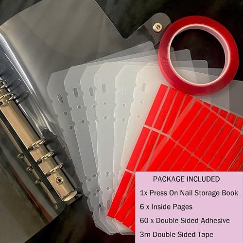 GUXACU Press On Nail Organizer 10 PCS Clear Empty Press On Nail Storage Press On Nail Packaging for Fake Nail Storage Nail Display Book Nail Salon Press On Nail Supplies Organizer with Nail Tape thumbnail 2