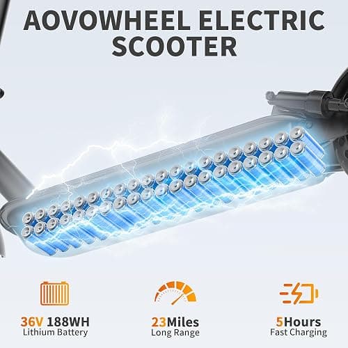 Aovowheel Electric Scooter for Adults, Folding E Scooter with 350W/500W Motor 16/24 Mph Top Speed, Max 19-23 Miles Long Range, 8.5''/10''/14''Tires Commuting Scooters with Dual Brakes System, APP thumbnail 4