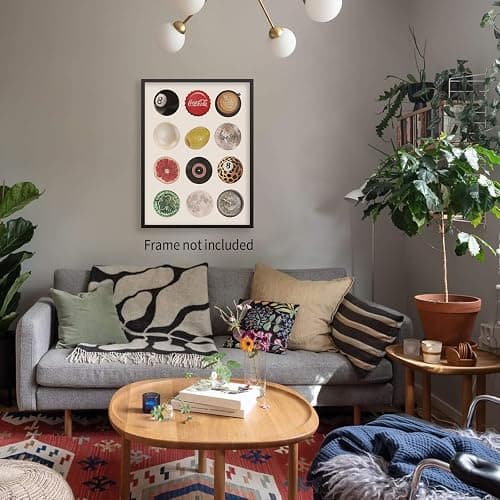 jkahh Vintage Trendy Lucky 8 Ball Poster Funky Disco Ball Canvas Wall Art Retro Music Record Aesthetic Print Minimalism Preppy Painting for Dorm Bedroom Living Room Decor 12x16in Unframed - 16L" x 12W" - Lucky-Unframed thumbnail 5