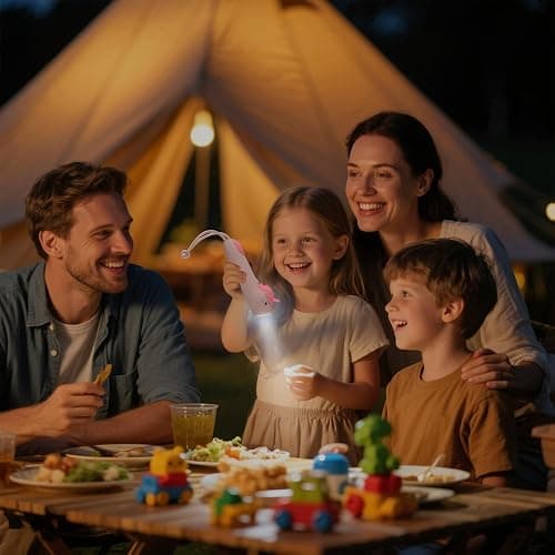 CoolGift Mart Kids Silicone Flashlight, Dimmable Flashlight for Toddlers Kids Boys Girls, Rechargeable Hanging Night Light for Camping, Night Walks and Home Use, Fun Animal Themed Portable Torch thumbnail 6