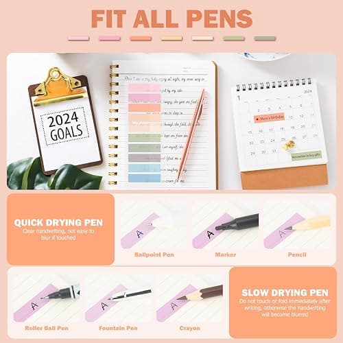 BukSuk 800Pcs Books Tabs for Annotating, Tabs for Notebooks, Sticky Tabs, Morandi Page Markers, Multi-Colored Writeable and Repositionable Book Flags Strip (800Pcs) thumbnail 5