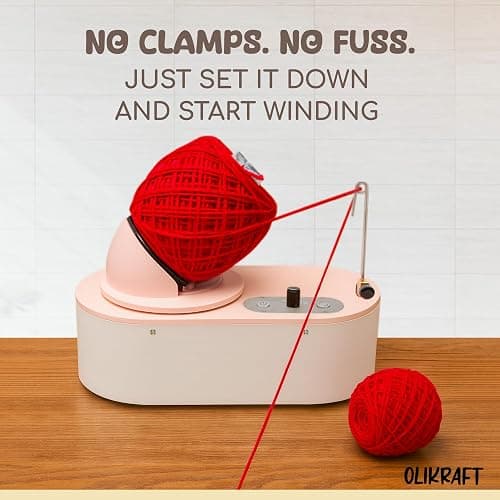 Olikraft Tabletop Electric Yarn Winder for Crocheting | Swift Electric Yarn Ball Winder Large Capacity | Ball Winders | Cake Winders | No Tensioner Included | No Clamp Required (Patented) thumbnail 5