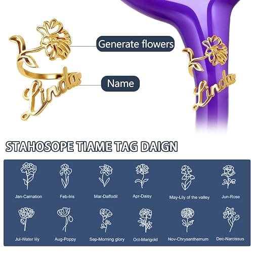 UHOT Personalized Stethoscope Name Tag - Custom Stethoscope Charms Engraved ID Charm Metal Accessories for Nurse, Doctor, RN, NP, Medical Assistant Perfect Graduation Nurse Week Gift (Flower) thumbnail 4