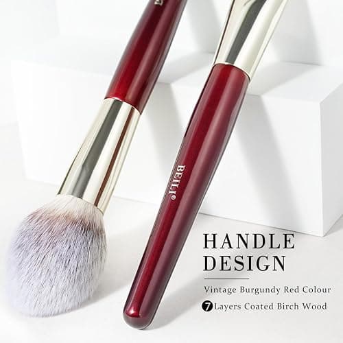 BEILI Makeup Brushes 15Pcs Professional Eyeshadow Brush Set Premium Synthetic Makeup Brushes for Liquid, Cream & Powder Eyeshadow(Red) thumbnail 4