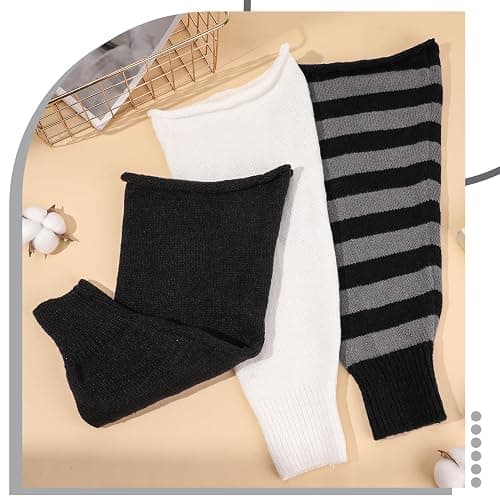 Jspupifip Leg Warmers for Girls, Knit Flared Long Leg Sleeves Socks, Y2K Kawaii Winter Accessories Halloween Christmas thumbnail 6