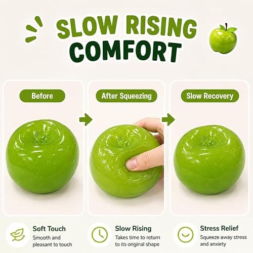 Slush Apple Squishy, Clear Fruit Squishy, Soft Slow Rising Ball Relief Fidget Toy (Pink) thumbnail 6