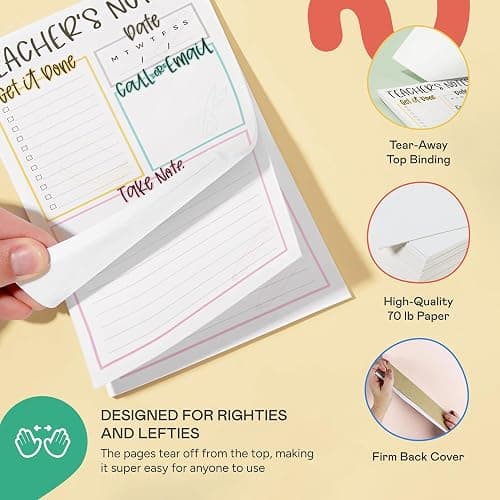 Tiny Expressions Teacher Notepad - Teacher To Do List Note Pad - Stationary Classroom Must Haves for Elementary and Middle School - Teacher Appreciation Gifts for Women thumbnail 5