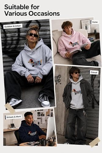 Vamtac Weiner Dog Hoodies Mens Oversized Hoodie Pullover Hooded Graphic Sweatshirt Embroidered Dachshund 2026 Trendy Tops thumbnail 5