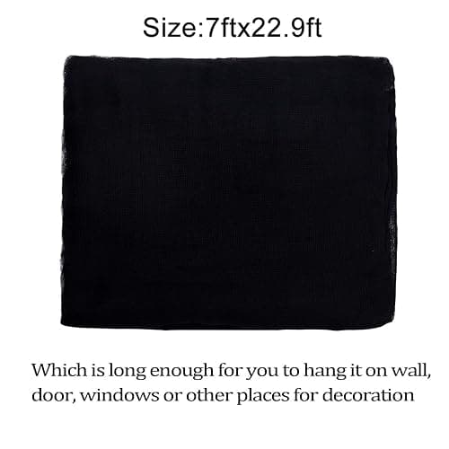 Whaline Halloween Black Creepy Cloth 276 x 87 inch Spooky Halloween Decoration Black Spooky Fabric Cloth Windows Doorways Scary Gauze for Haunted Houses Yard Wall Indoor Outdoor Party Decor Supplies thumbnail 4