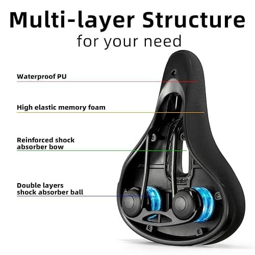 ROCKBROS Bike Seat Memory Foam Bike Saddle Comfortable Waterproof for City Mtb Racing Bikes thumbnail 4