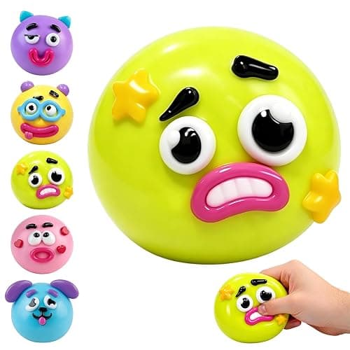 New Dog Face Swap Squishy Cute Slow Rise Relaxing Sensory Fidget Relief for Adults Anxiety Relief, Portable Desktop Decompression Stress Squeeze Ball (E#) - Image 1
