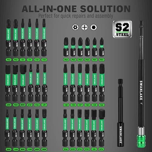 74-Piece Magnetic Nut Driver Set for Impact Drill Metric & SAE, Impact Socket Adapter, Power Bits with Magnetic Holder, Wing Nut Driver, Universal Socket, 1/4'' Quick-change Bit Extension thumbnail 3