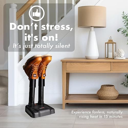 JobSite Boot Dryer - Silent Shoe Dryer & Warmer For Work Boots, Gloves & Shoes - Fanless Convection Dry - Helps Reduce Odor thumbnail 2