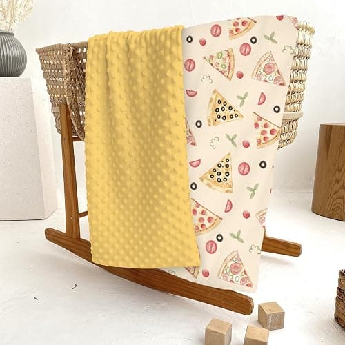 Watercolor Pizza Party Baby Blankets for Girl Boy Cute Pizzas Plants Soft Mink Dotted Backing Double Layer Swaddle Receiving Blanket Pizza Lovers Gift Bed Throws for Newborn Toddler Crib 30x40 thumbnail 6