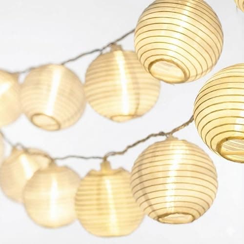 Cobus CozyHome Lantern String Lights Outdoor - 20 Lantern LEDs & 23 ft with 8 Modes | Warm White Outdoor Lampion String Lights Electric Lighting 23 ft - Image 1