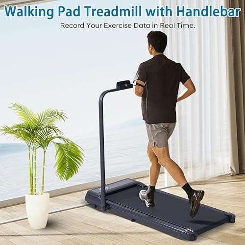 Walking Pad Treadmill with Handles, Folding Foldable Electric Treadmills for Home Small, 3.0HP Walking Pad with Handle Bar, 3 in 1 Portable Under Desk Treadmill with LED Display, 320LBS Capacity thumbnail 5