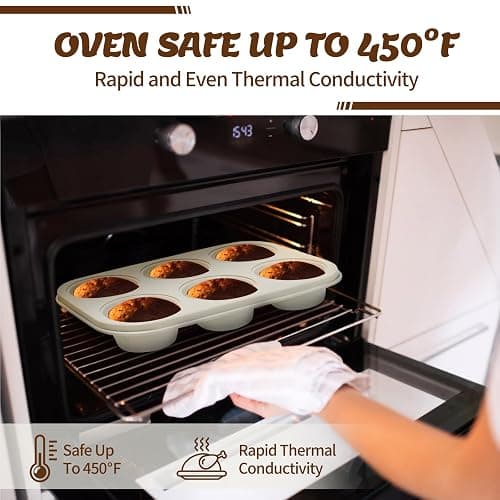 Baking Pans Set, Nonstick Bakeware Sets, Oven Pans for Cooking, AIVIKI 6 Pieces Baking Set Including Cookie Sheet, Deep Roaster Pan, Square Pan, Loaf Pan, Muffin Pan, Carbon Steel Baking Set thumbnail 6