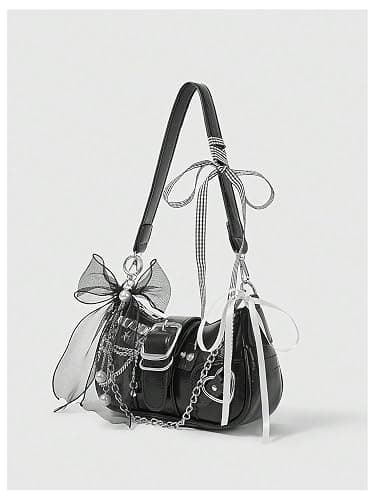 Verdusa Women's Y2k Star Embroidery Shoulder Bag Mini Chain Hobo Handbag Purses thumbnail 3