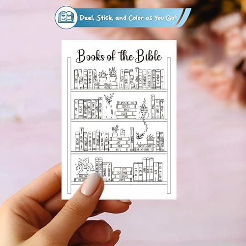 OCQOTAT Books of the Bible Tracker Sticker –Bible Books Shelf Coloring Page, Bible Reading Tracker, Customizable Dashboard Stickers for Scripture Study, Tracking,Bible Organization(Black) thumbnail 8