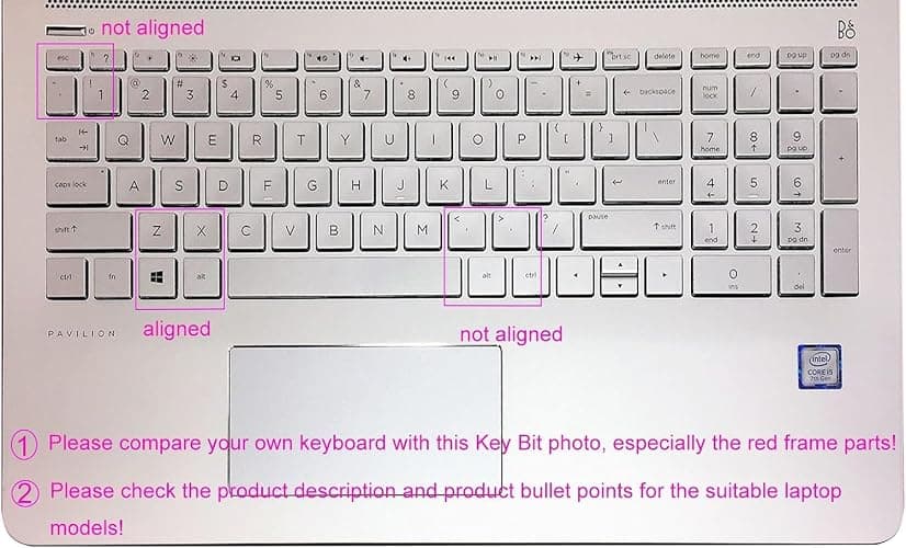 Keyboard Skin Compatible for HP 15.6" 15-dw/dy 15-ef/da/db 15-bs/bw 15t 15z 15t-dy200 15t-dw300/HP Envy x360 2-in-1 15.6''/HP Spectre x360 15t eb0043dx/HP Envy 17 17.3 17t 17M 17-by/bs/bw (Lovely) thumbnail 2