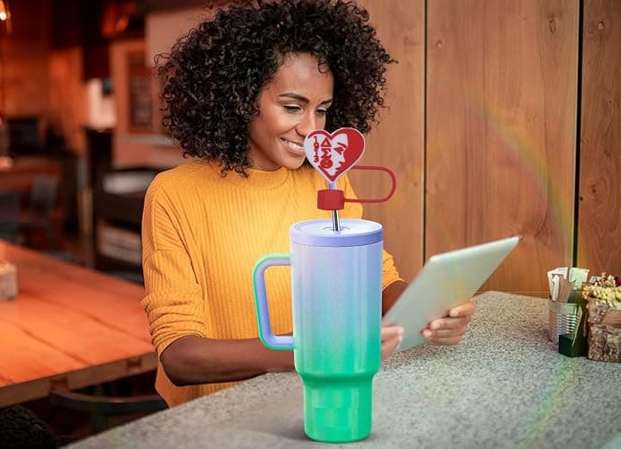 DST Sorority Straw Covers for Stanley Tumbler 10mm, 8Pcs Delta Sorority Reusable Straw Topper Lids for 40 & 30 oz Cups (DST) thumbnail 5