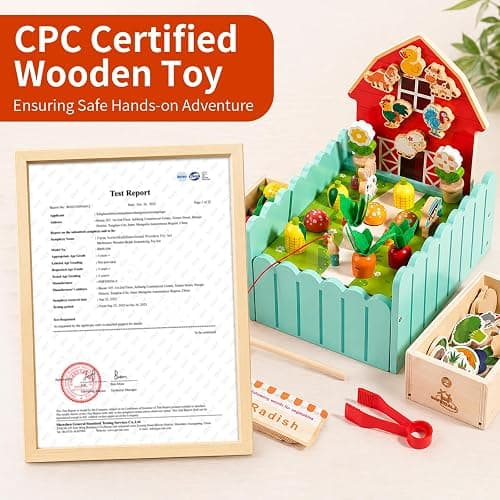 INIFEIDALA Montessori Farm Learning Game for Toddlers 3-5 | Wooden Activity Board,Challenge Cards,Fine Motor Skills,Sorting & Letter Matching,Screen-Free Educational Toy thumbnail 6