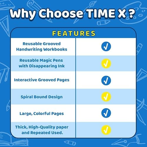 TIME X Magic Grooved Writing Practice Books, Reusable Handwriting Practice Books, Groove Workbooks, Handwriting Practice for Kids 3 +, Large Writing Practice Books (Practice 6-Books) thumbnail 9