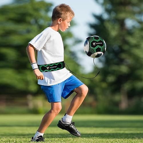 Soccer/Volleyball/Rugby Trainer, Football Kick Throw Solo Practice Training Aid Control Skills Adjustable Waist Belt for Kids Adults thumbnail 3