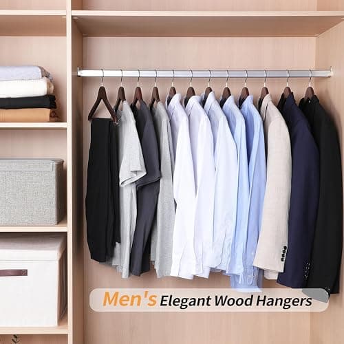 Amazon Basics Durable Wooden Suit Clothes Hangers - Cherry (Pack of 80) thumbnail 2
