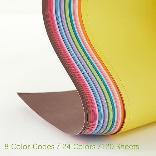 Livholic 120 Sheets Colored Card Stock Printer Paper, 120 GSM 32 lb 24 Colors Pastel Construction Paper for Scrapbook Office Printing DIY Craft 8.3x11.6 Inch (120GSM) thumbnail 5