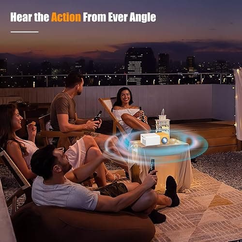 Mini Projector, Meer Portable Pico Full Color LED LCD Video Projector for Children Present, Video TV Movie, Party Game, Outdoor Entertainment with HDMI USB AV Interfaces and Remote Control thumbnail 6