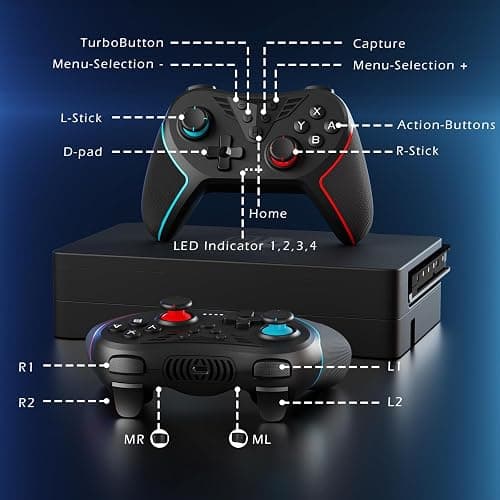 LATEC Controller for Switch, Wireless Controller for Switch OLED/Switch Lite with Hall Joystick, Programmable Buttons, 6-Axis Gyro, Double Shock and Turbo Function thumbnail 9