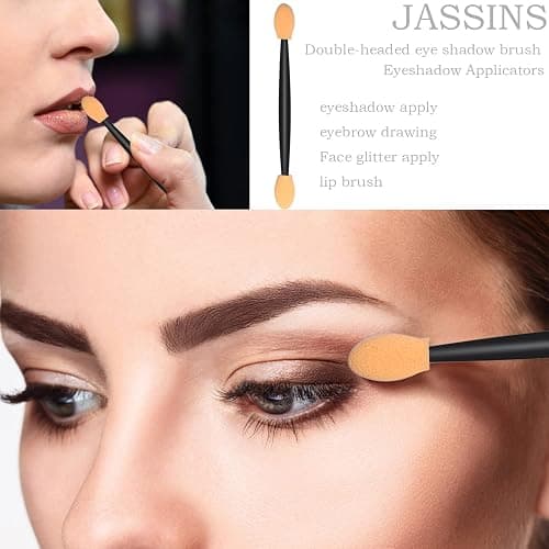 300pcs Disposable Makeup Tool Kit,Brow brush/Mascara brush/Lip Applicators/Eyeshadow applicators/Eye liner brush,JASSINS Makeup Disposable Accessories With Organizer Box thumbnail 6