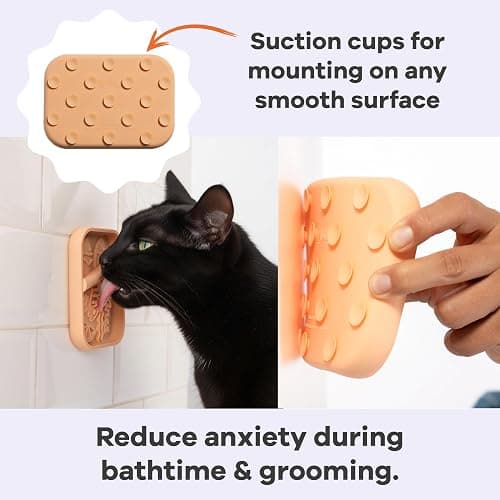 Awoo Sardina - Silicone Dog & Cat Lick Mat + Slow Feeder with Suction Cups - Non-Slip, Dishwasher Safe Pet Dish - Extends Mealtime for Fast Eaters & Reduces Anxiety - for Wet & Dry Food (Melon) thumbnail 3