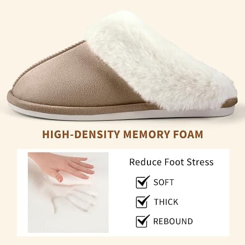 HILAX Pantoufles Femme Homme Hiver Chausson Maison Confort Chaud Slippers Cuir Peluche Mules Fourrure Intérieur Antidérapant Chaussures pour la Maison thumbnail 3