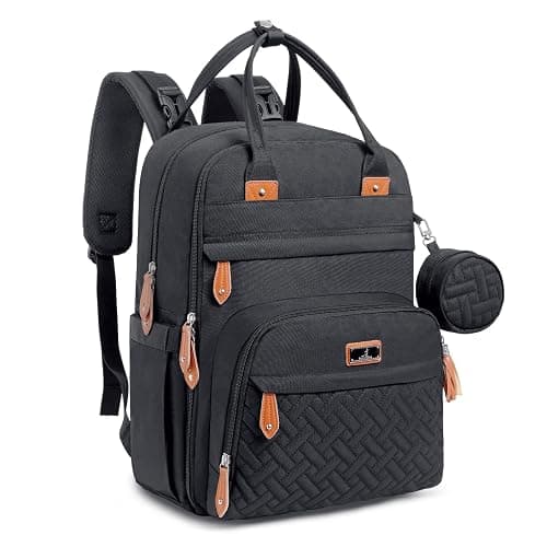 BabbleRoo Diaper Bag Backpack - Baby Essentials Travel Tote - Multi Function Water Resistant Diaper Bag, Travel Essentials Baby Bag with Changing Pad, Stroller Straps & Pacifier Case - Unisex, Black - Image 1