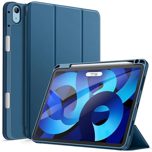 JETech Hülle für iPad Air 11 Zoll M3/M2 (2025/2024), iPad Air 5/4 (10,9-Zoll, Modell 2022/2020, 5./4. Generation) mit Stifthalter, Dünne Tablet Schutzhülle mit Weicher TPU Rückseite (Blau) - Image 1