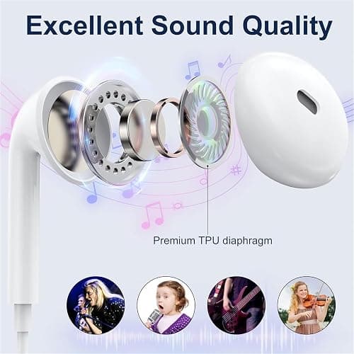 USB C Headphones for iPhone 17/16/15 Pro Max Plus Type C Earphones with Microphone & Remote Noise Cancelling Earbuds for iPhone 17/16/15 Pro, iPad, Galaxy S23/S22/S21/S20/Ultra Note 10/20 thumbnail 3
